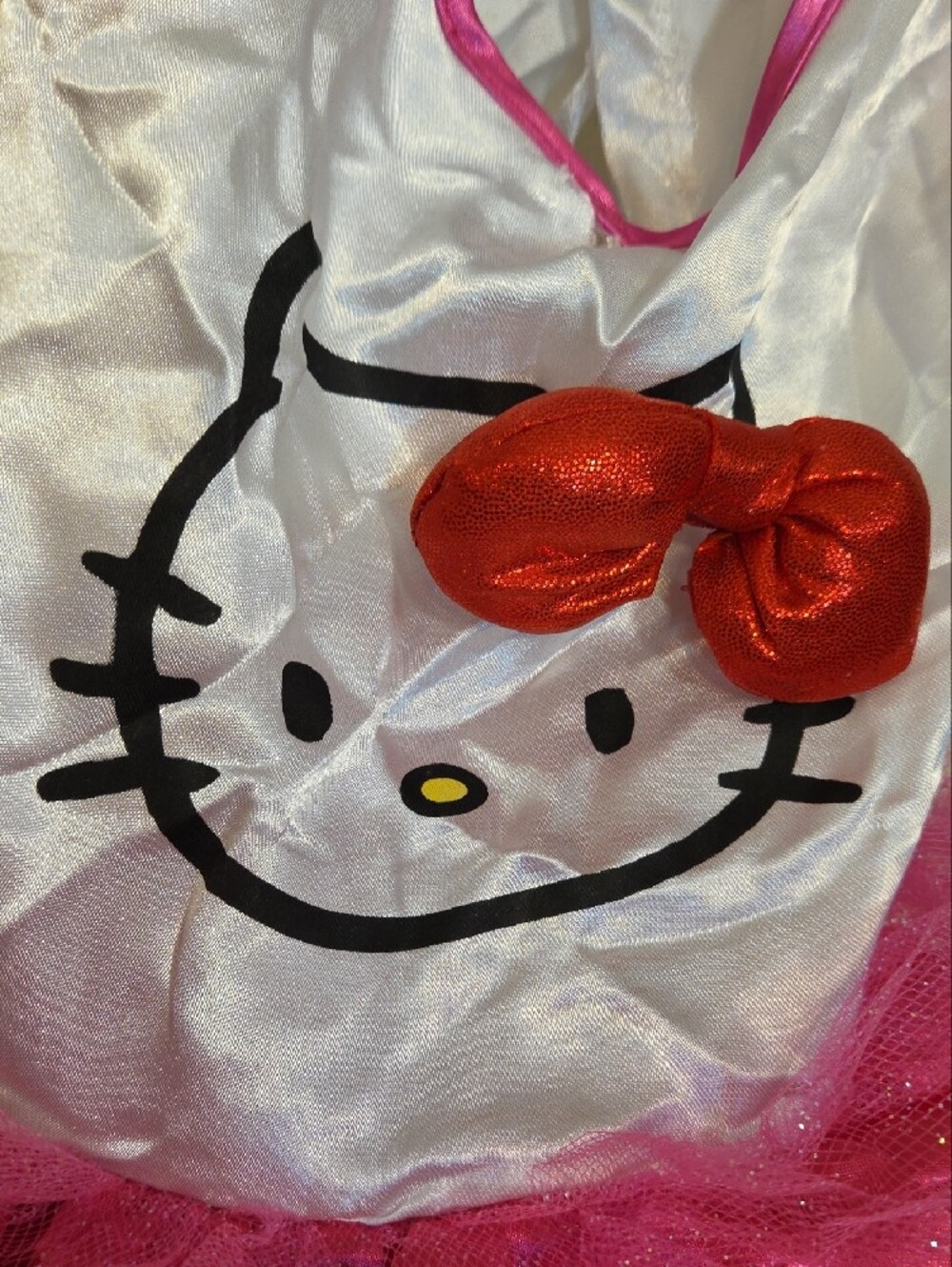 Hello Kitty Pink and White Dog Dress Costume with Bow Headpiece - Picture 6 of 12